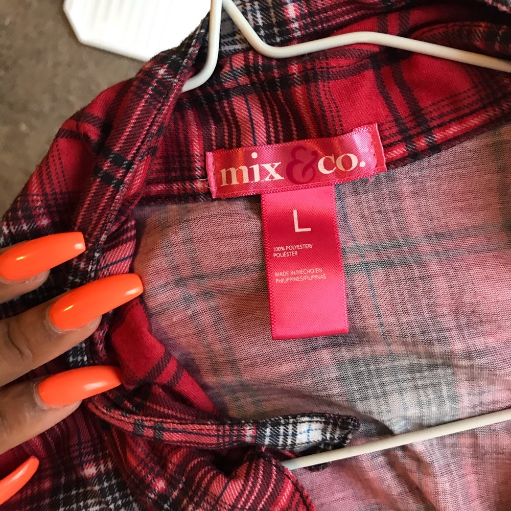 Plaid tie crop top